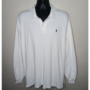 Vintage 90s Polo Ralph Lauren Men's XL Shirt Long Sleeve White Made In Canada